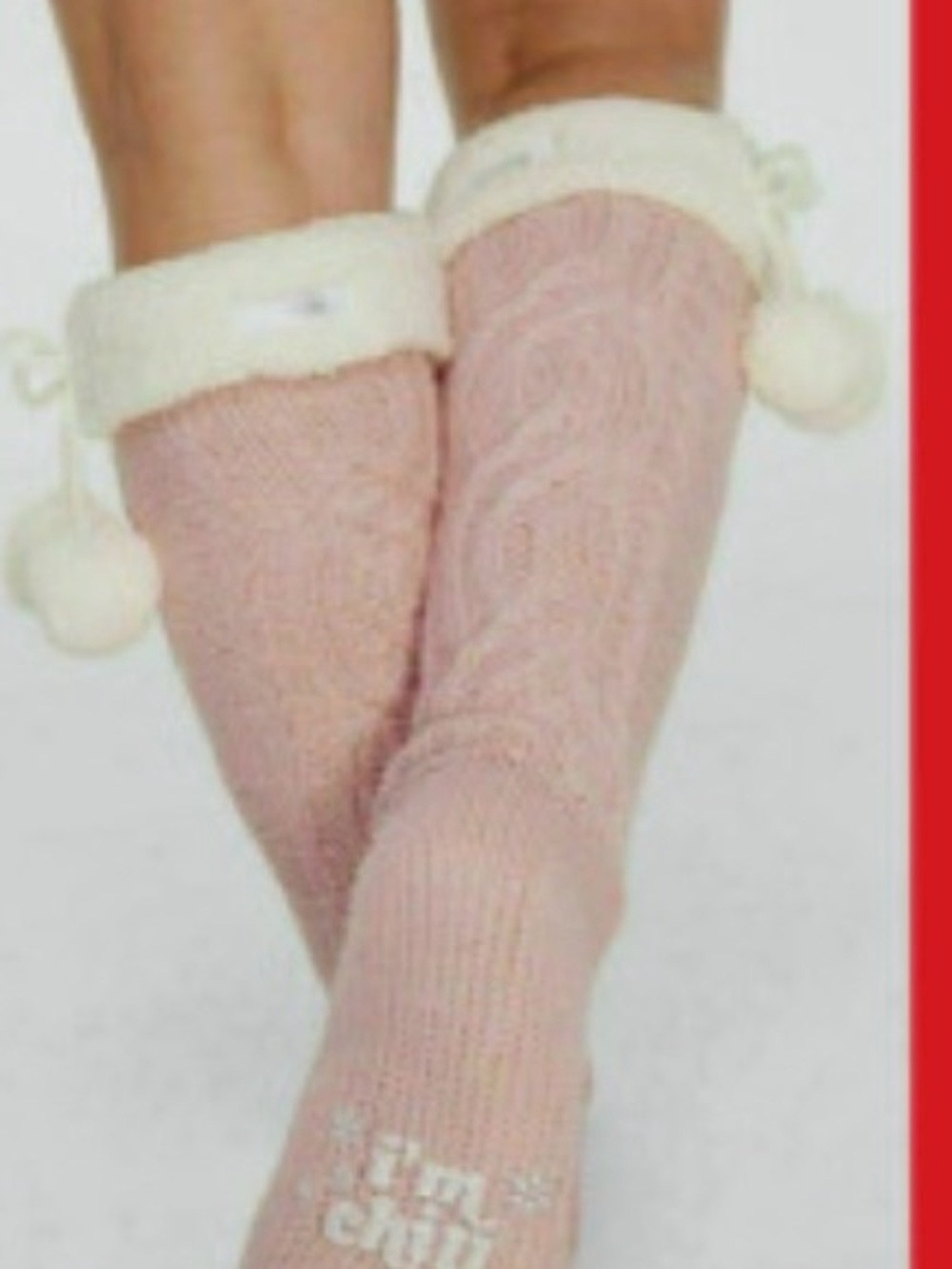 Plush Pom-Pom Victoria’s Secret PINK Knee-High Socks